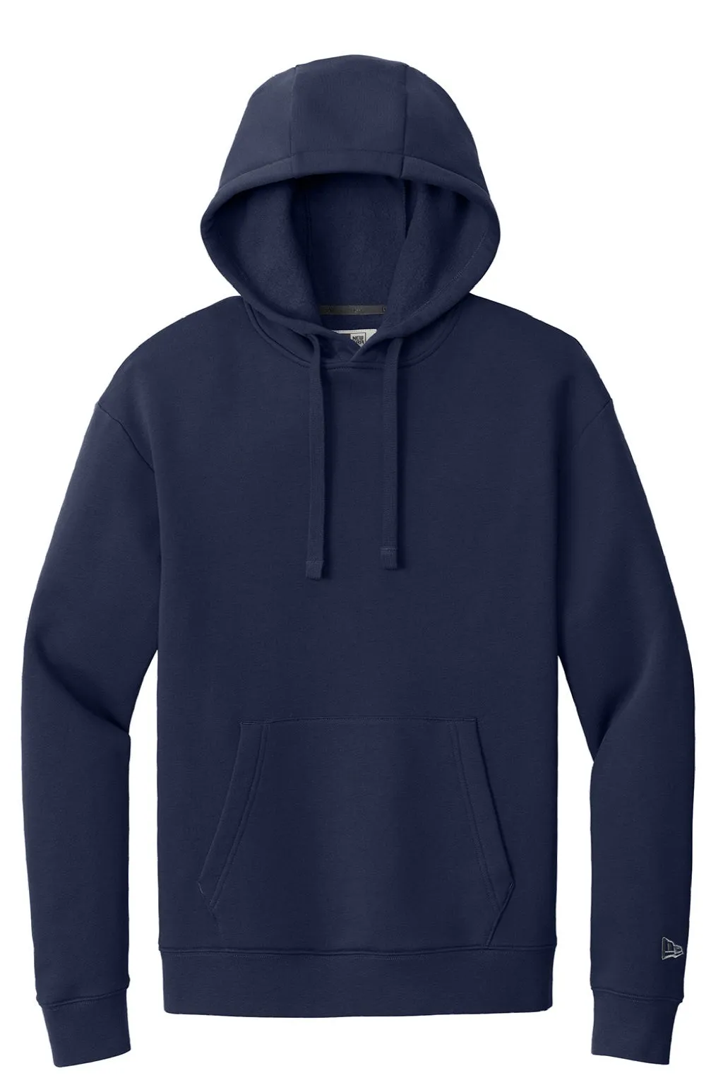New Era Mens Heritage Fleece Hooded Sweatshirt Hoodie w/ Pouch Pocket - True Navy Blue