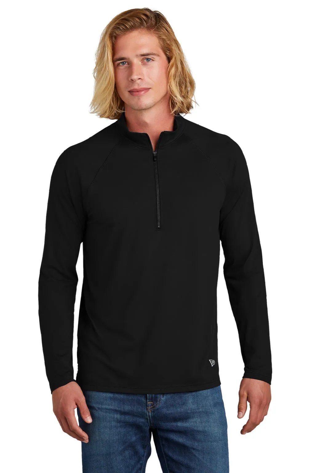 New Era Mens Power Moisture Wicking 1/4 Zip Sweatshirt - Black  Buy original Clothing New-Era
