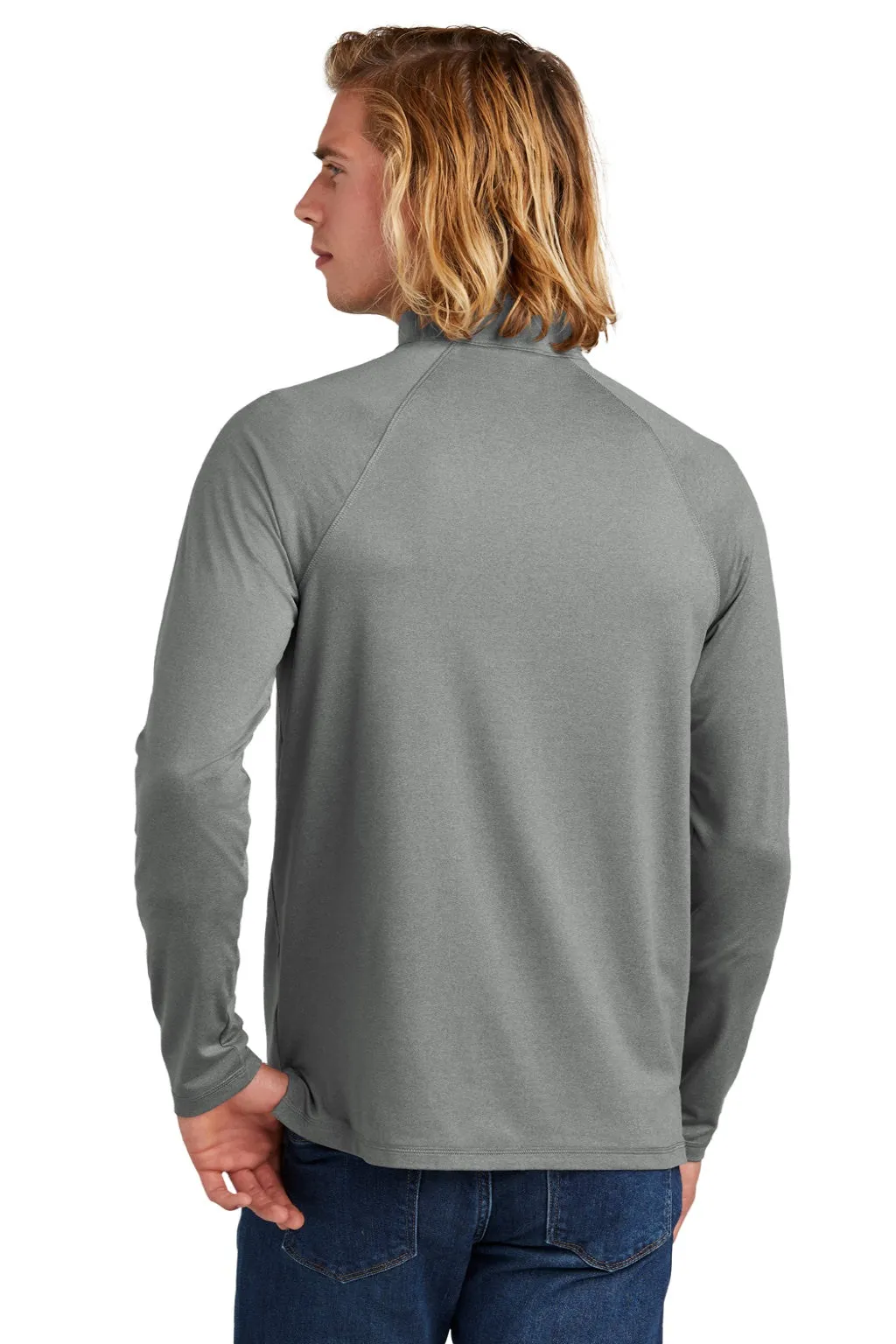 New Era Mens Power Moisture Wicking 1/4 Zip Sweatshirt - Heather Shadow Grey