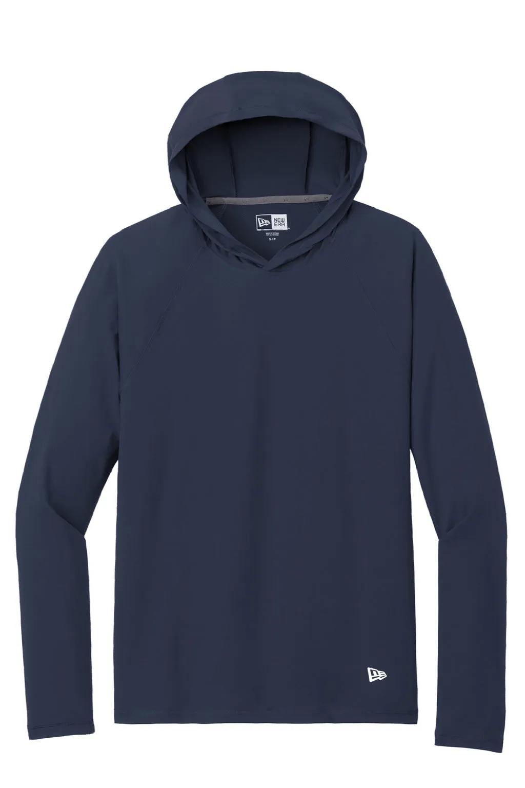 New Era Mens Power Moisture Wicking Long Sleeve Hooded T-Shirt Hoodie - True Navy Blue