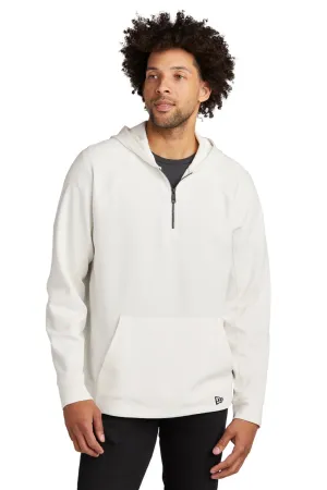 New Era Mens STS 1/4 Zip Hooded Sweatshirt Hoodie w/ Pouch Pocket - Fan White