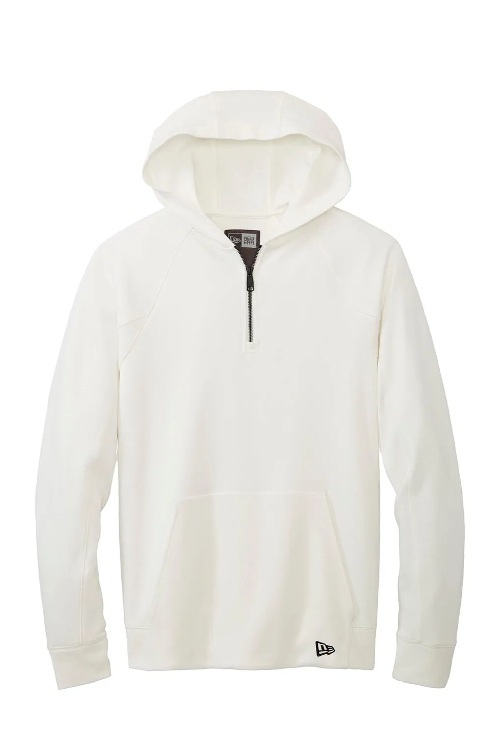 New Era Mens STS 1/4 Zip Hooded Sweatshirt Hoodie w/ Pouch Pocket - Fan White