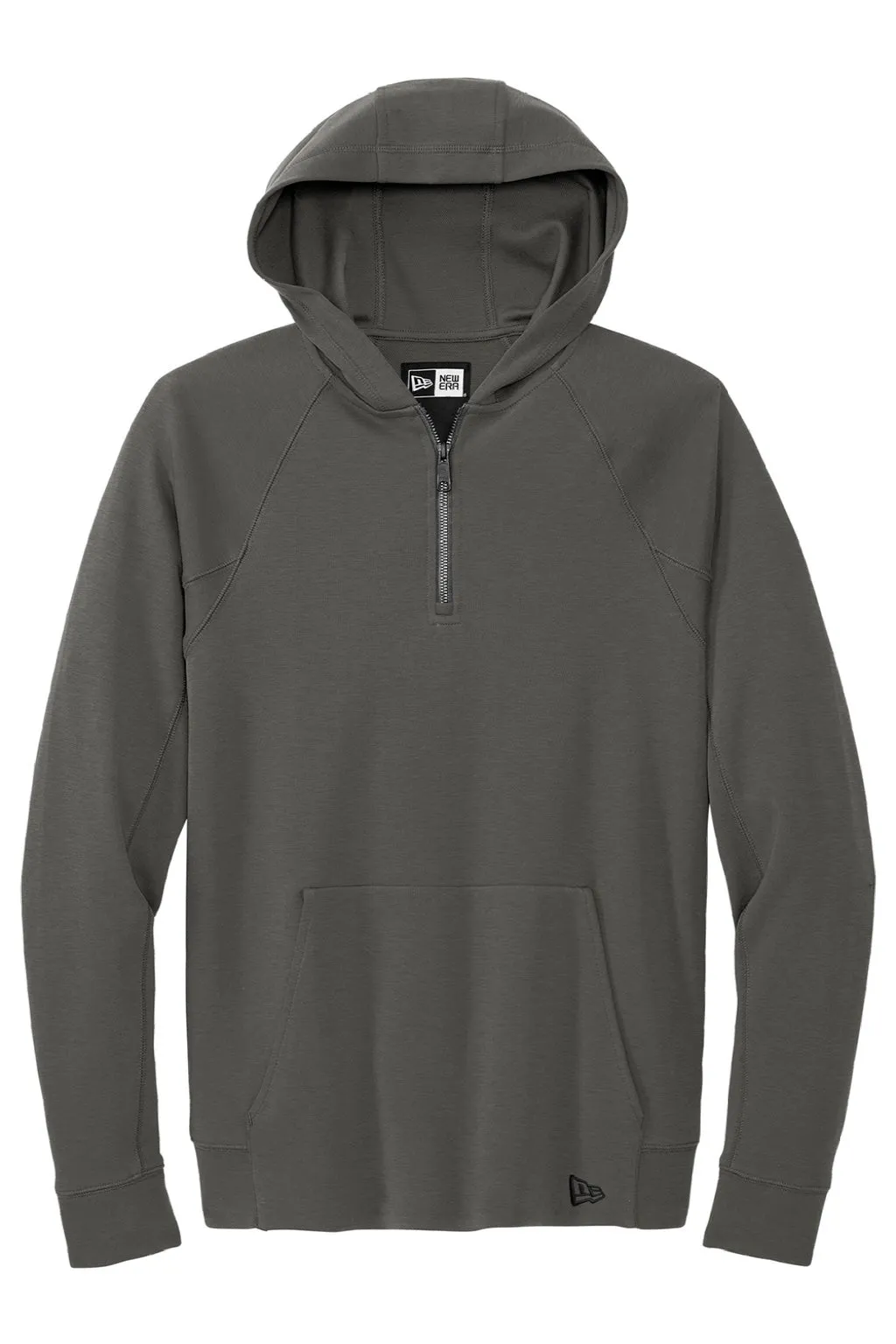 New Era Mens STS 1/4 Zip Hooded Sweatshirt Hoodie w/ Pouch Pocket - Graphite Grey