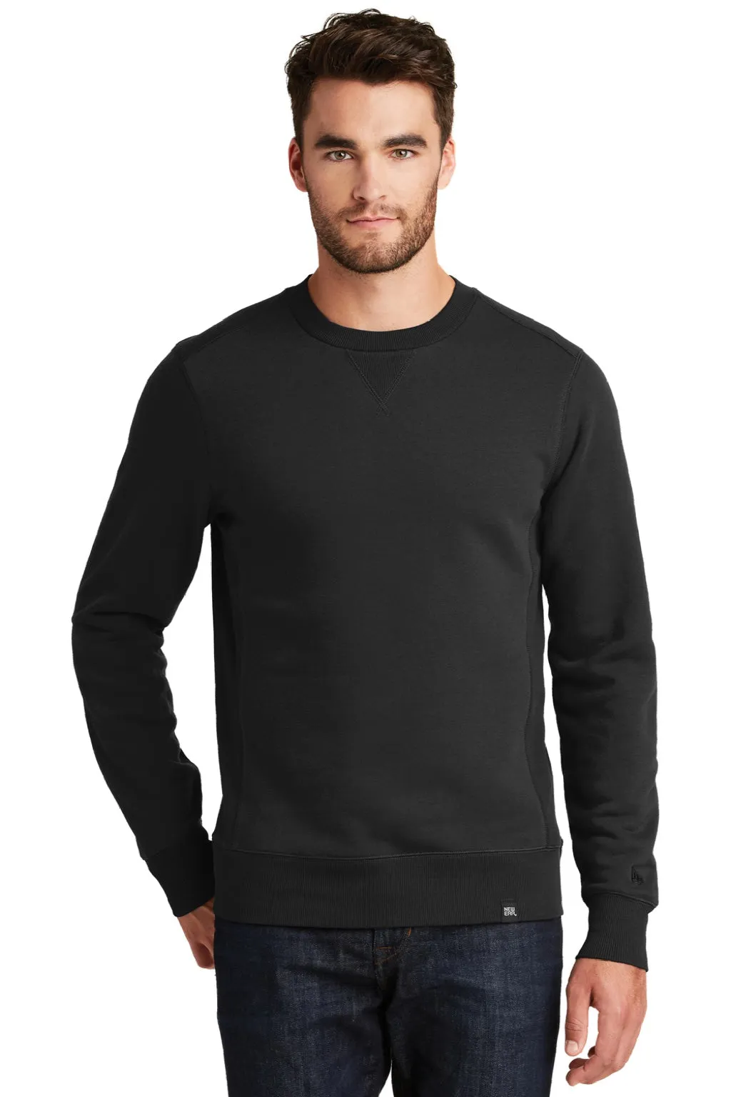 New Era Mens Sueded French Terry Crewneck Sweatshirt - Black  Buy original Clothing New-Era