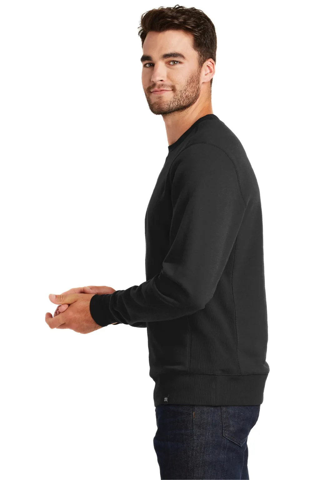New Era Mens Sueded French Terry Crewneck Sweatshirt - Black  Buy original Clothing New-Era