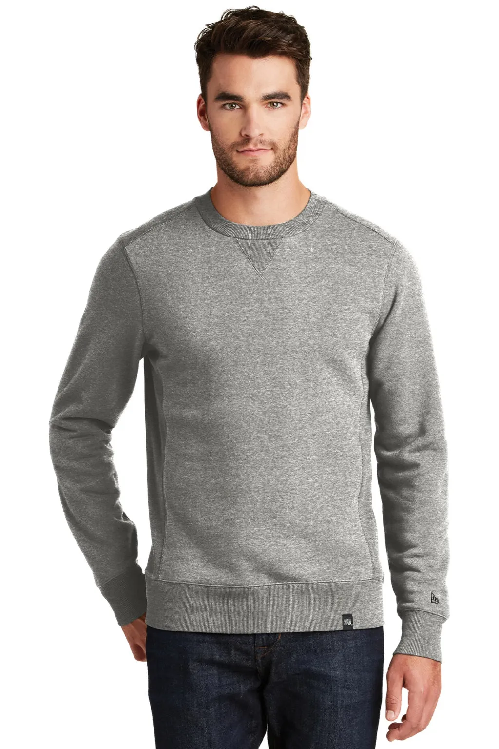 New Era Mens Sueded French Terry Crewneck Sweatshirt - Light Graphite Grey Twist  Buy original Clothing New-Era