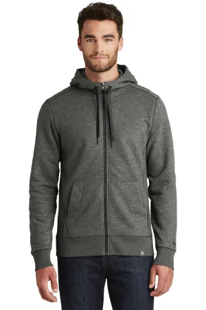 New Era Mens Sueded French Terry Full Zip Hooded Sweatshirt Hoodie w/ Pockets - Black Twist  Buy original Clothing New-Era