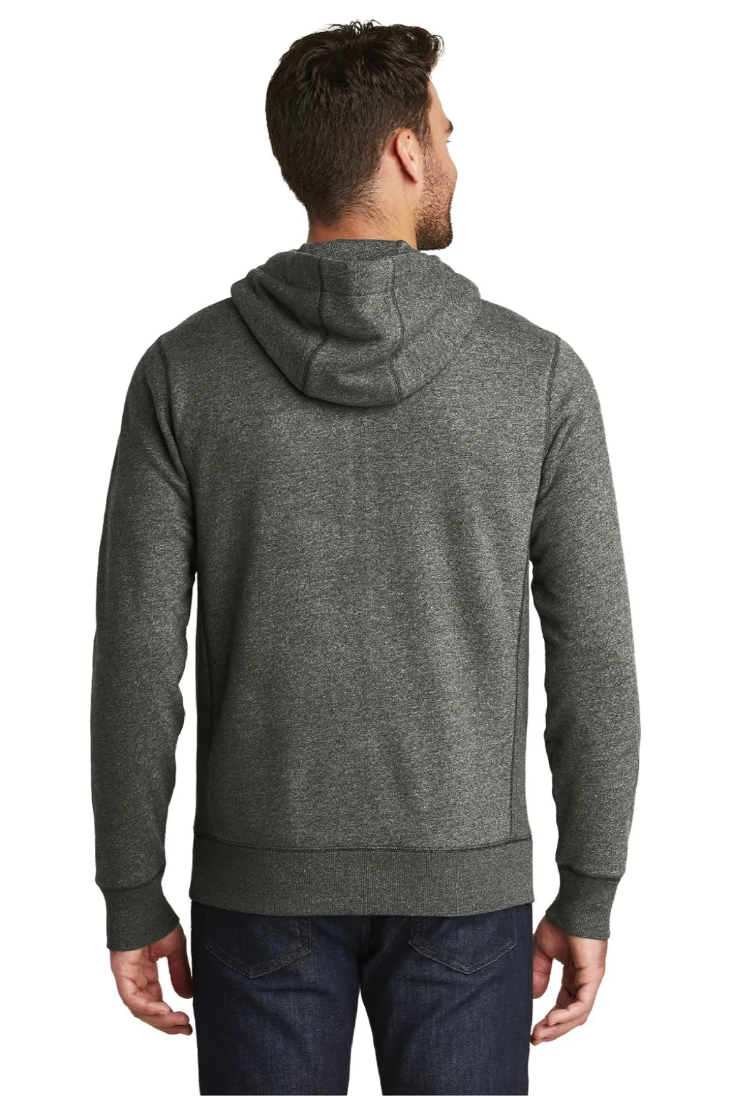 New Era Mens Sueded French Terry Full Zip Hooded Sweatshirt Hoodie w/ Pockets - Black Twist  Buy original Clothing New-Era