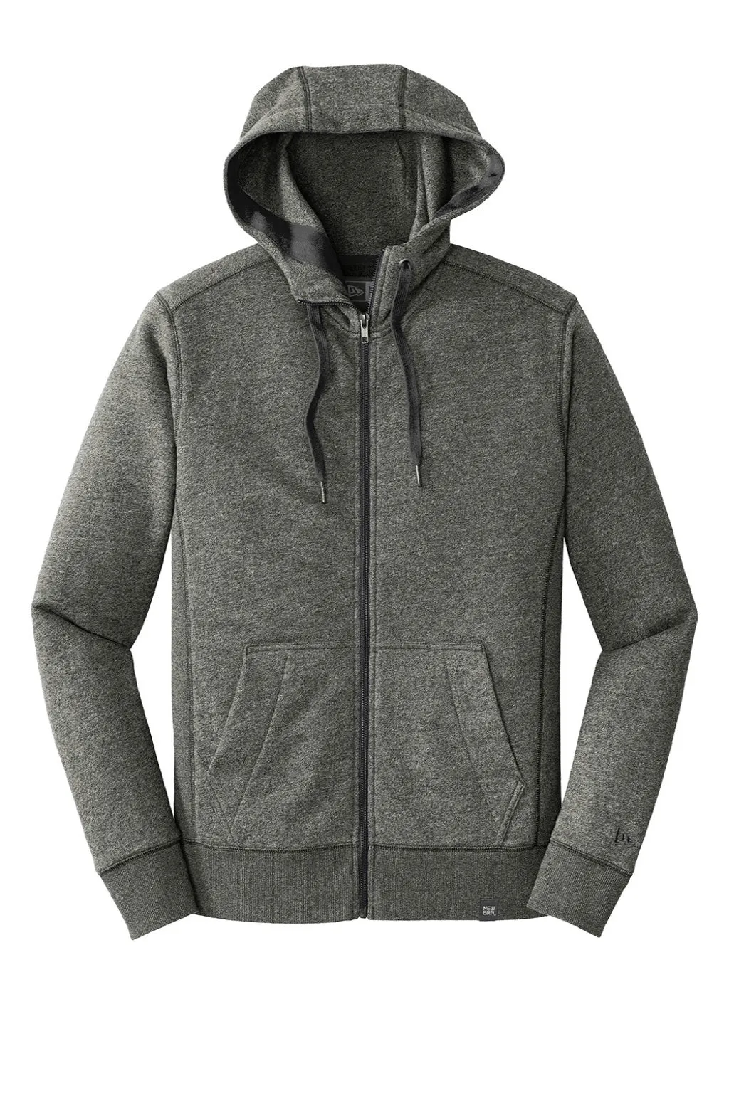 New Era Mens Sueded French Terry Full Zip Hooded Sweatshirt Hoodie w/ Pockets - Black Twist  Buy original Clothing New-Era