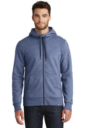 New Era Mens Sueded French Terry Full Zip Hooded Sweatshirt Hoodie w/ Pockets - Dark Royal Blue Twist  Buy original Clothing New-Era