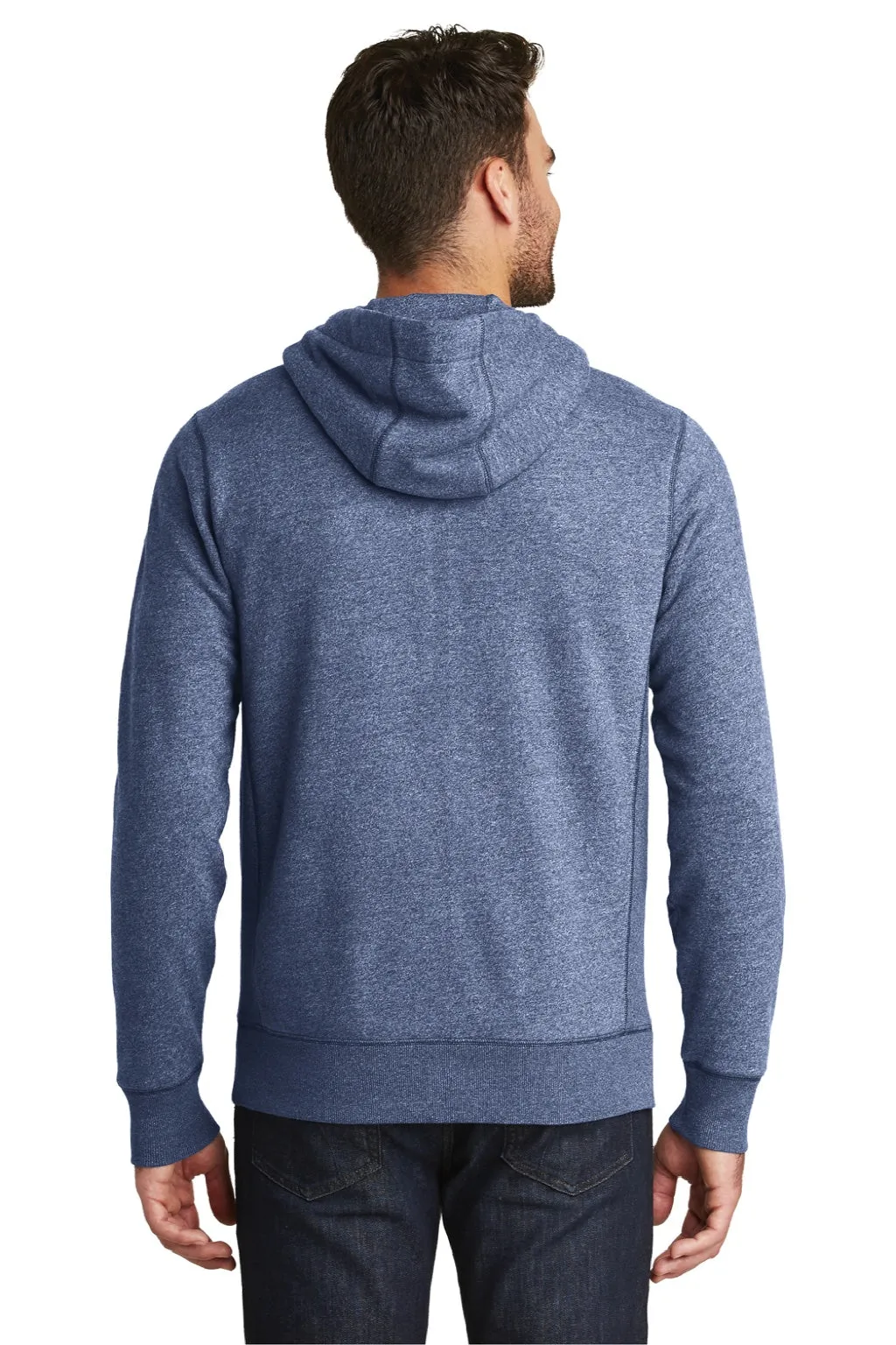New Era Mens Sueded French Terry Full Zip Hooded Sweatshirt Hoodie w/ Pockets - Dark Royal Blue Twist  Buy original Clothing New-Era
