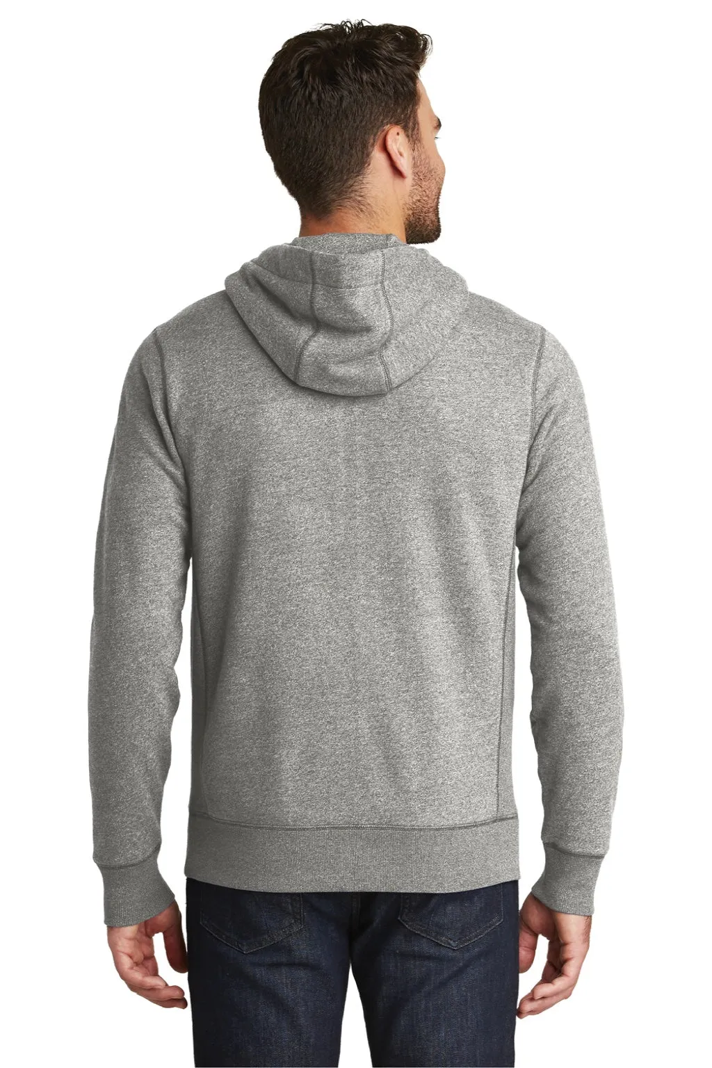 New Era Mens Sueded French Terry Full Zip Hooded Sweatshirt Hoodie w/ Pockets - Light Graphite Grey Twist  Buy original Clothing New-Era