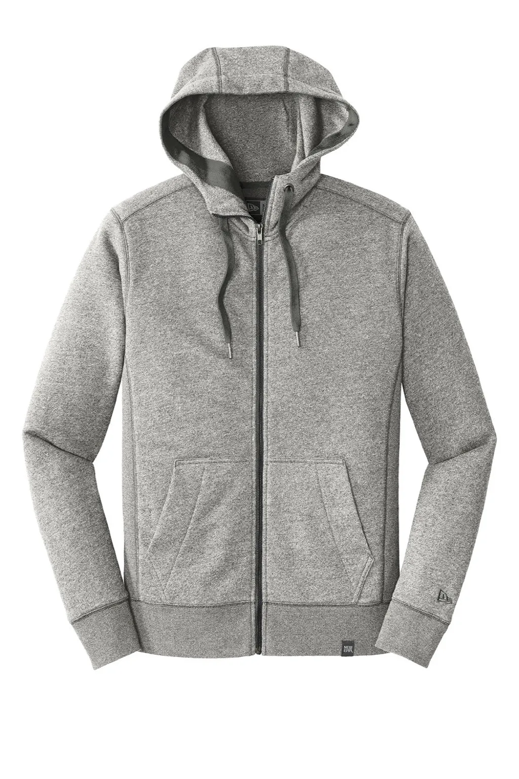 New Era Mens Sueded French Terry Full Zip Hooded Sweatshirt Hoodie w/ Pockets - Light Graphite Grey Twist  Buy original Clothing New-Era