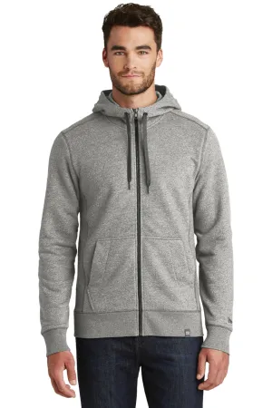New Era Mens Sueded French Terry Full Zip Hooded Sweatshirt Hoodie w/ Pockets - Light Graphite Grey Twist  Buy original Clothing New-Era