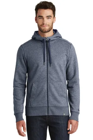 New Era Mens Sueded French Terry Full Zip Hooded Sweatshirt Hoodie w/ Pockets - Navy Blue Twist  Buy original Clothing New-Era