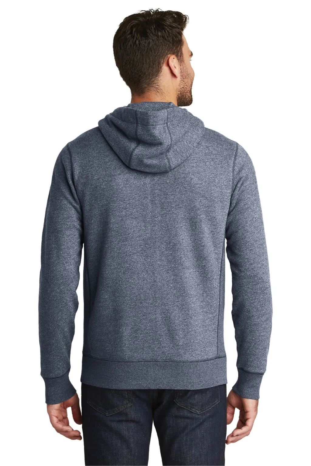 New Era Mens Sueded French Terry Full Zip Hooded Sweatshirt Hoodie w/ Pockets - Navy Blue Twist  Buy original Clothing New-Era