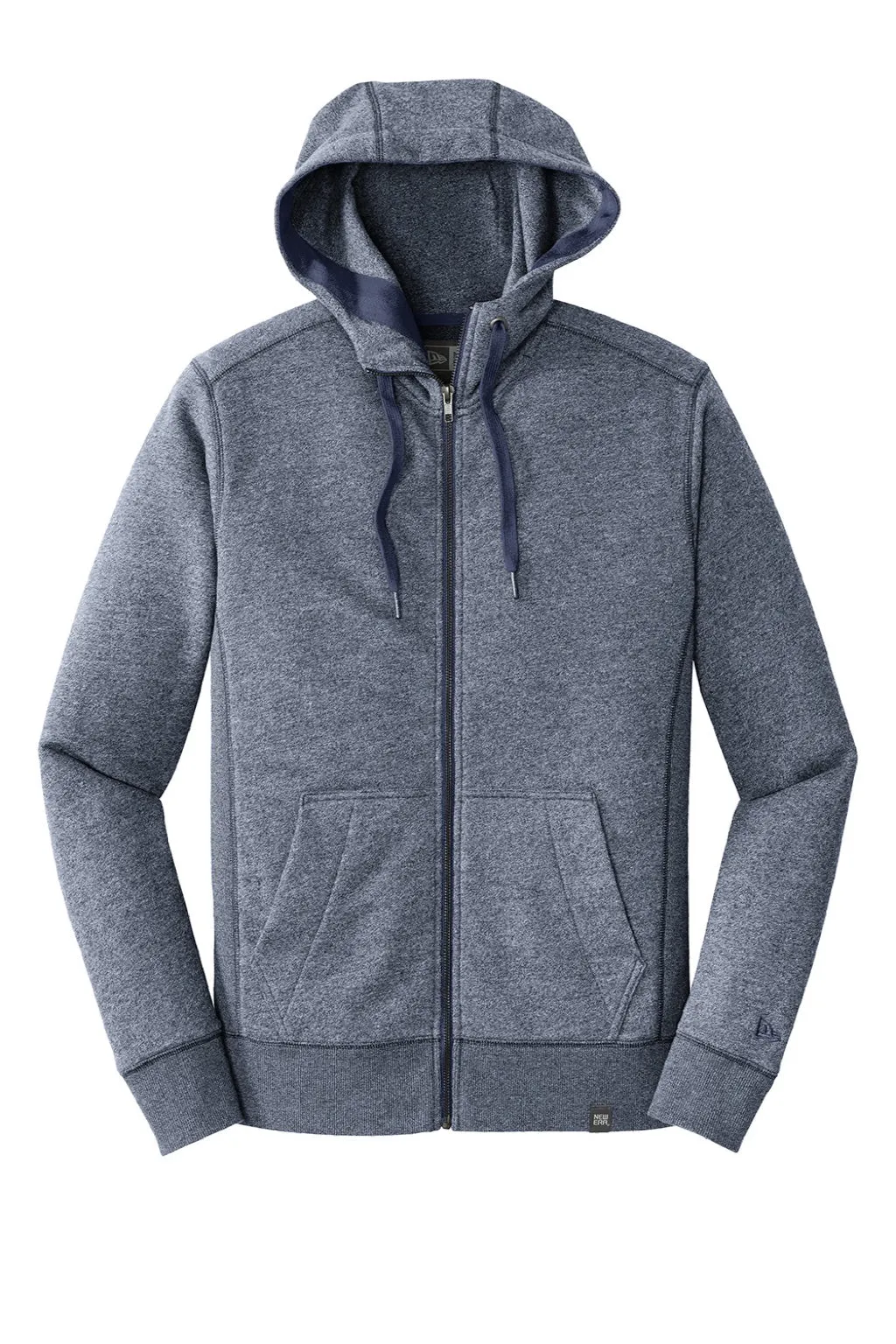 New Era Mens Sueded French Terry Full Zip Hooded Sweatshirt Hoodie w/ Pockets - Navy Blue Twist  Buy original Clothing New-Era