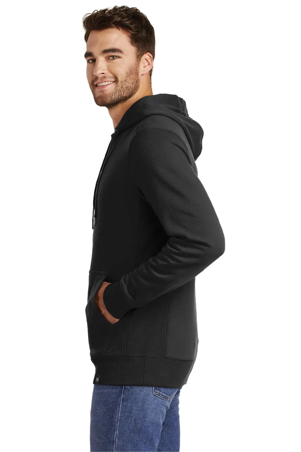 New Era Mens Sueded French Terry Hooded Sweatshirt Hoodie w/ Pouch Pocket - Black  Buy original Clothing New-Era