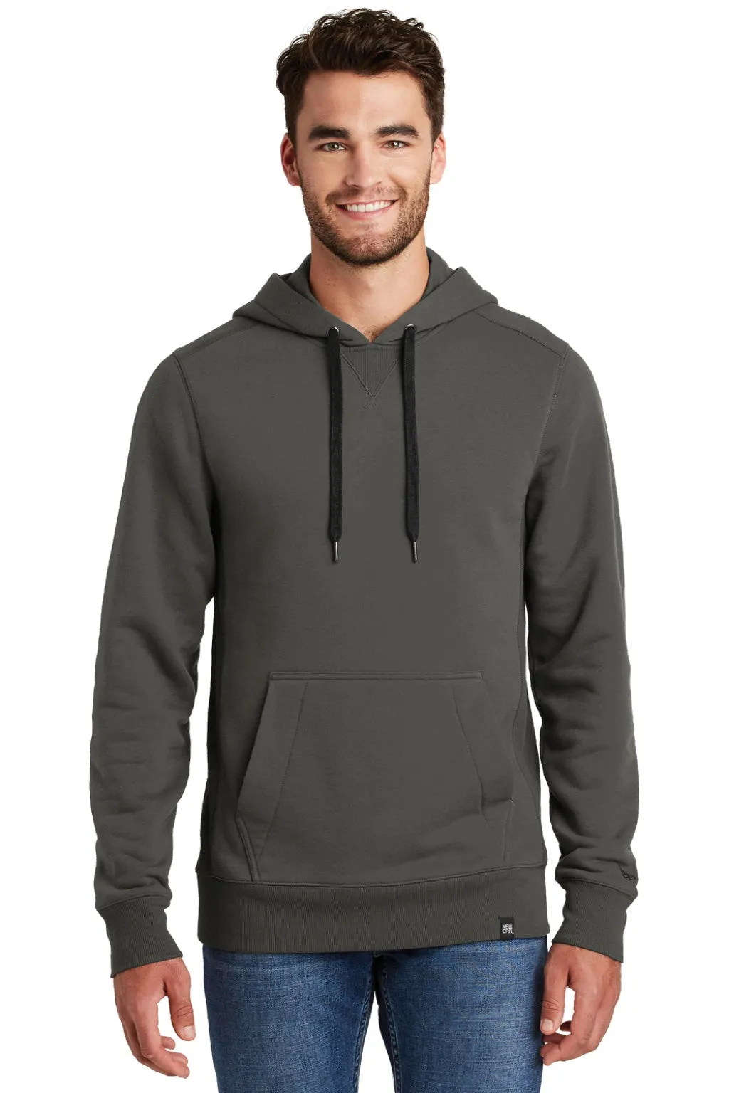 New Era Mens Sueded French Terry Hooded Sweatshirt Hoodie w/ Pouch Pocket - Graphite Grey  Buy original Clothing New-Era