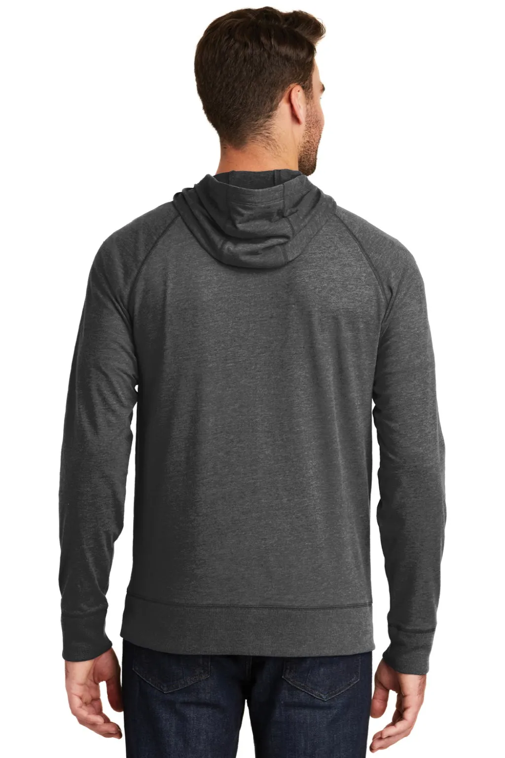 New Era Mens Sueded Full Zip Hooded Sweatshirt Hoodie w/ Pockets - Heather Black