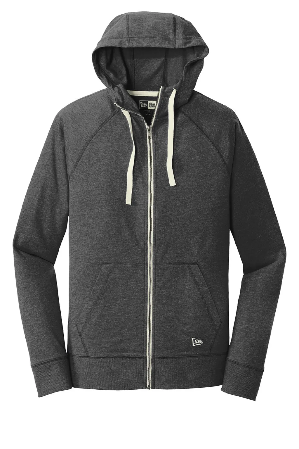 New Era Mens Sueded Full Zip Hooded Sweatshirt Hoodie w/ Pockets - Heather Black