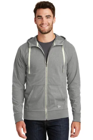 New Era Mens Sueded Full Zip Hooded Sweatshirt Hoodie w/ Pockets - Heather Shadow Grey  Buy original Clothing New-Era