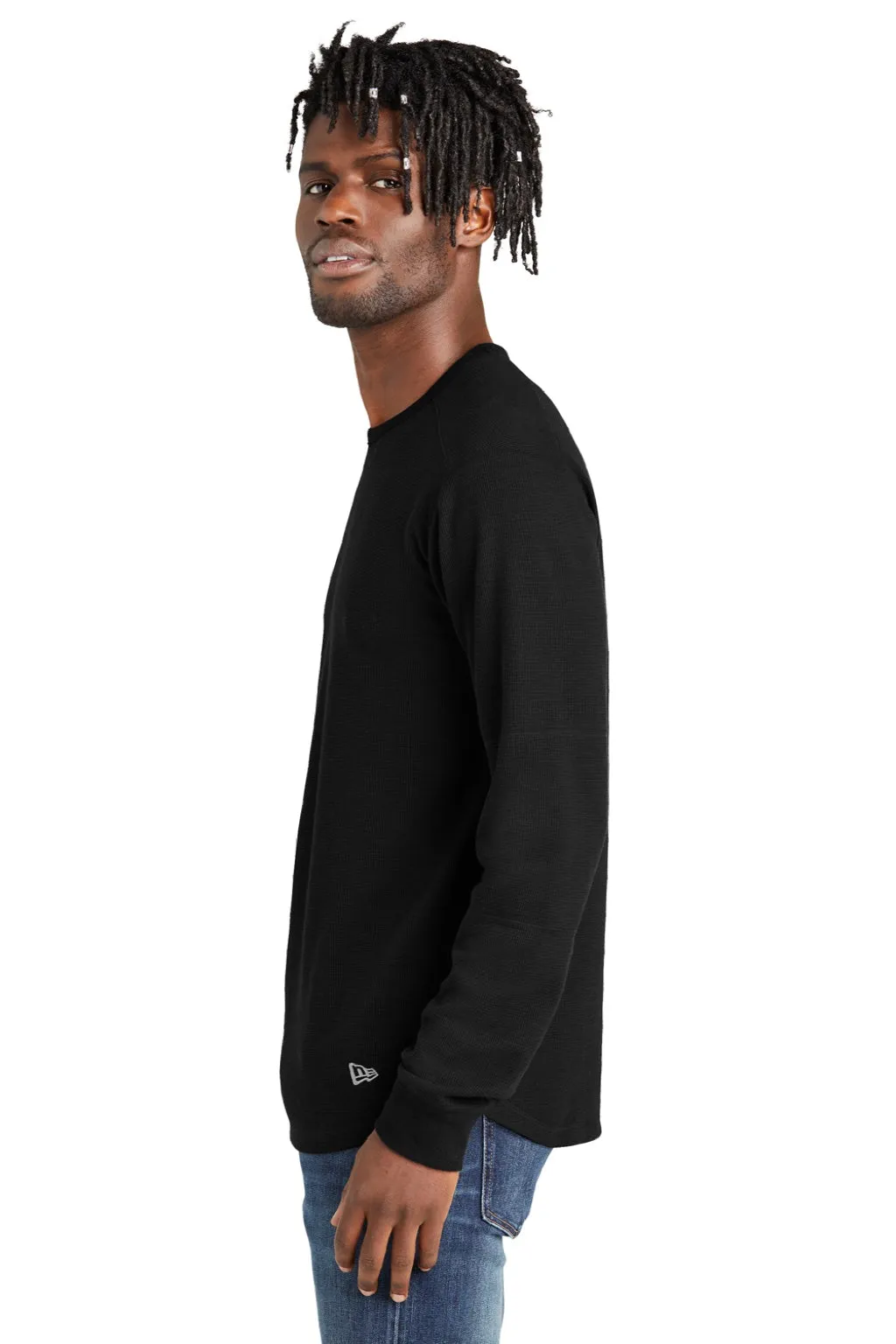 New Era Mens Thermal Crewneck Sweatshirt - Black  Buy original Clothing New-Era