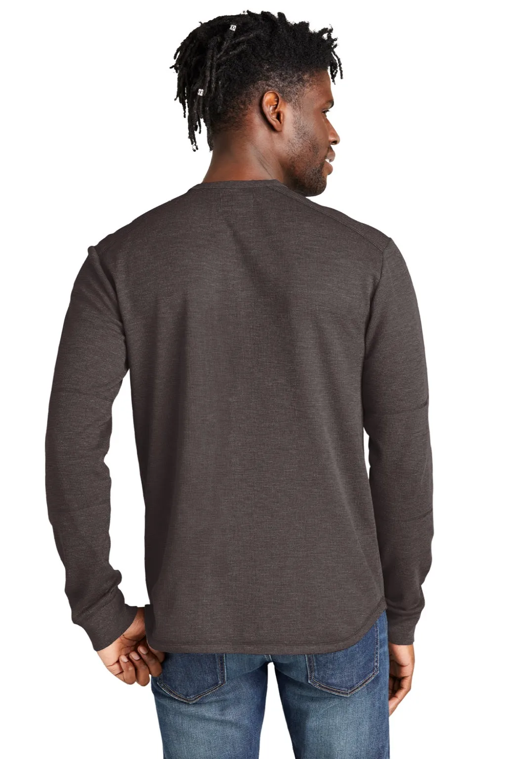 New Era Mens Thermal Crewneck Sweatshirt - Heather Black