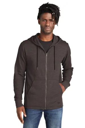 New Era Mens Thermal Full Zip Hooded Sweatshirt Hoodie w/ Pockets - Heather Black  Buy original Clothing New-Era