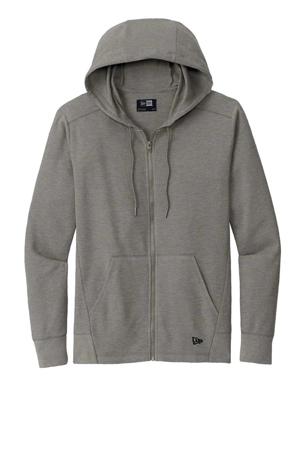 New Era Mens Thermal Full Zip Hooded Sweatshirt Hoodie w/ Pockets - Heather Shadow Grey  Buy original Clothing New-Era