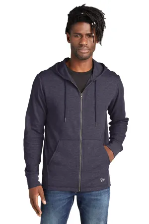 New Era Mens Thermal Full Zip Hooded Sweatshirt Hoodie w/ Pockets - Heather True Navy Blue  Buy original Clothing New-Era