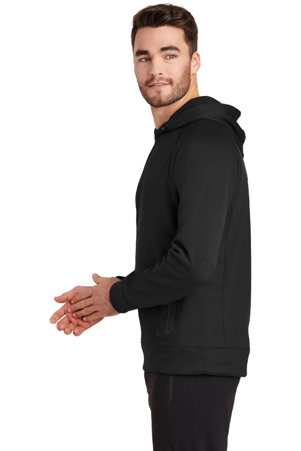 New Era Mens Venue Fleece Moisture Wicking Hooded Sweatshirt Hoodie w/ Pockets - Black  Buy original Clothing New-Era