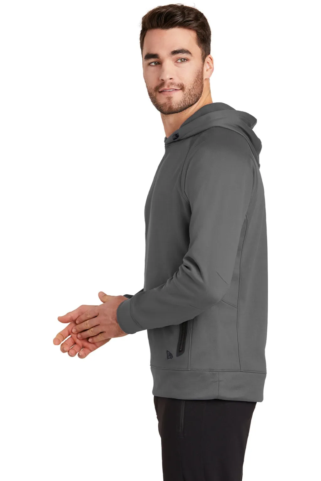 New Era Mens Venue Fleece Moisture Wicking Hooded Sweatshirt Hoodie w/ Pockets - Graphite Grey  Buy original Clothing New-Era