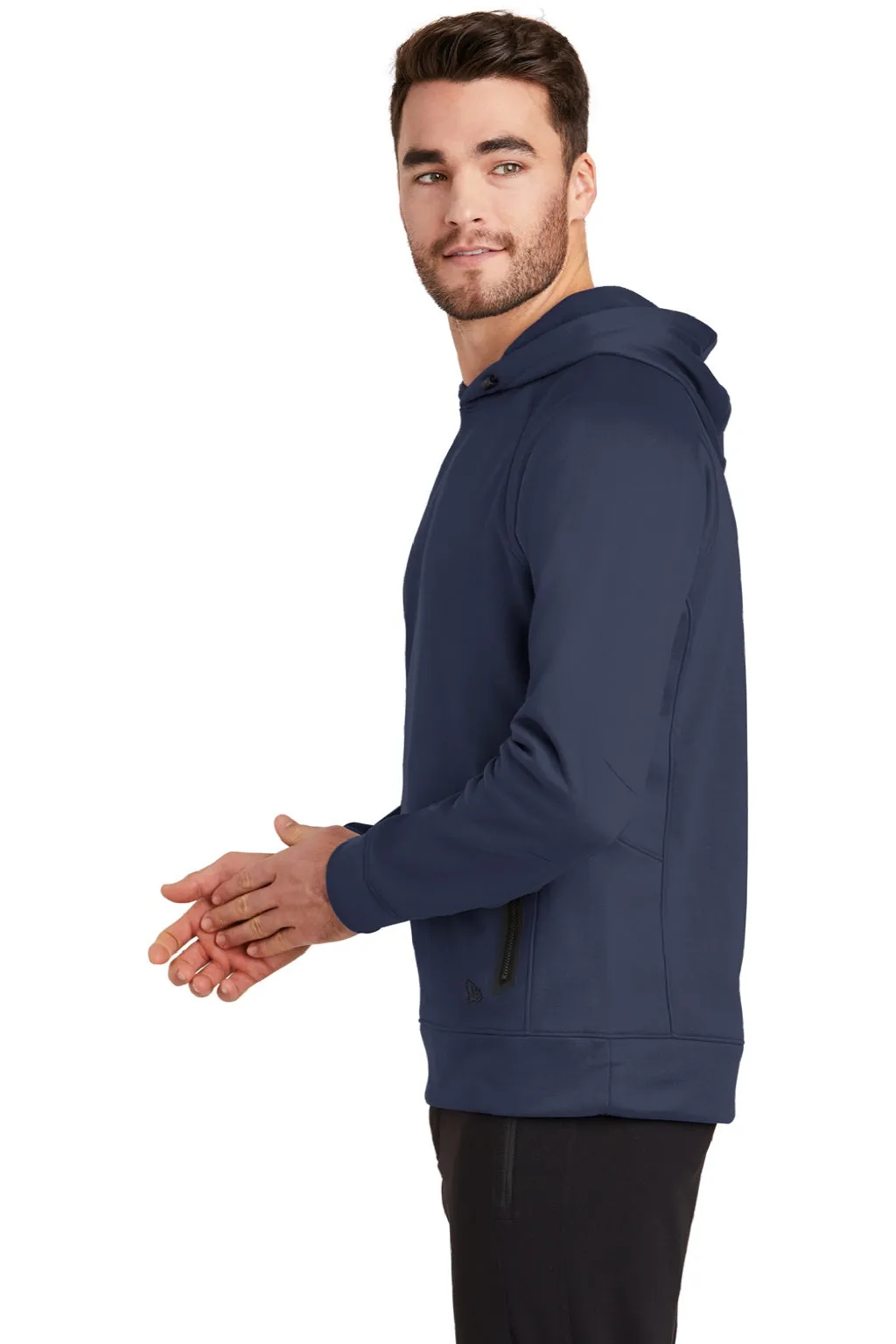 New Era Mens Venue Fleece Moisture Wicking Hooded Sweatshirt Hoodie w/ Pockets - Navy Blue  Buy original Clothing New-Era