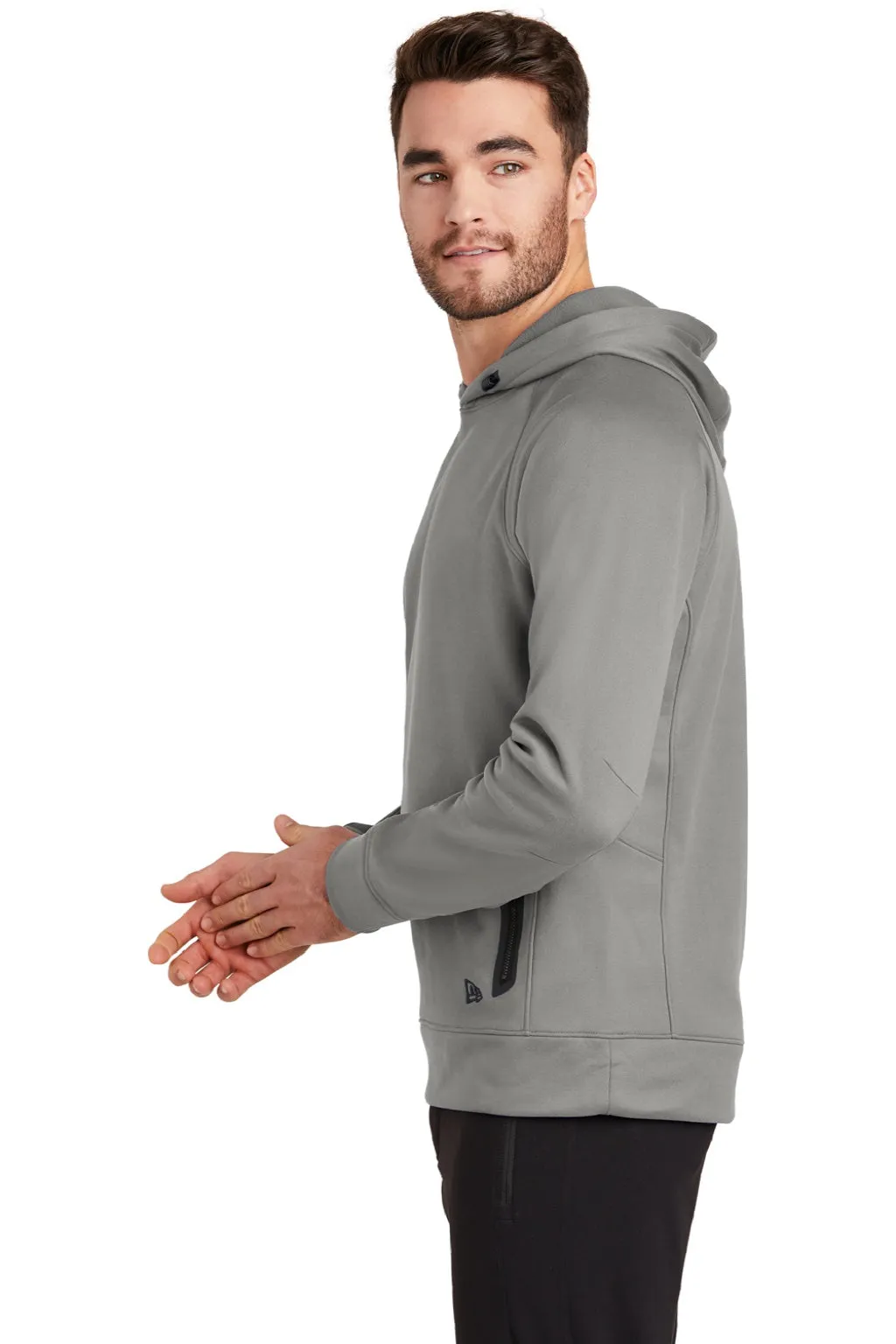 New Era Mens Venue Fleece Moisture Wicking Hooded Sweatshirt Hoodie w/ Pockets - Shadow Grey  Buy original Clothing New-Era