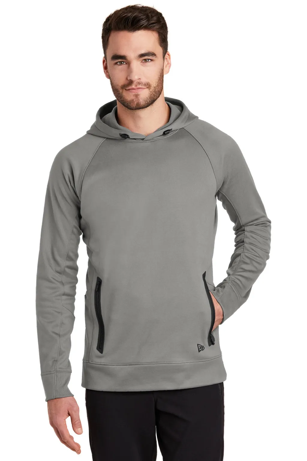 New Era Mens Venue Fleece Moisture Wicking Hooded Sweatshirt Hoodie w/ Pockets - Shadow Grey  Buy original Clothing New-Era