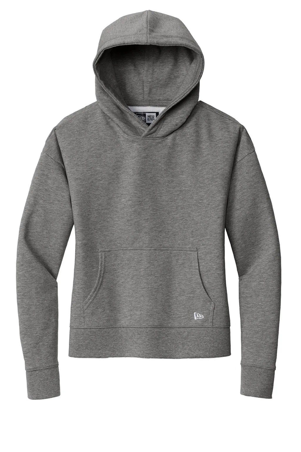 New Era Womens Comeback Fleece Hooded Sweatshirt Hoodie w/ Pouch Pocket - Heather Dark Grey  Buy original Clothing New-Era