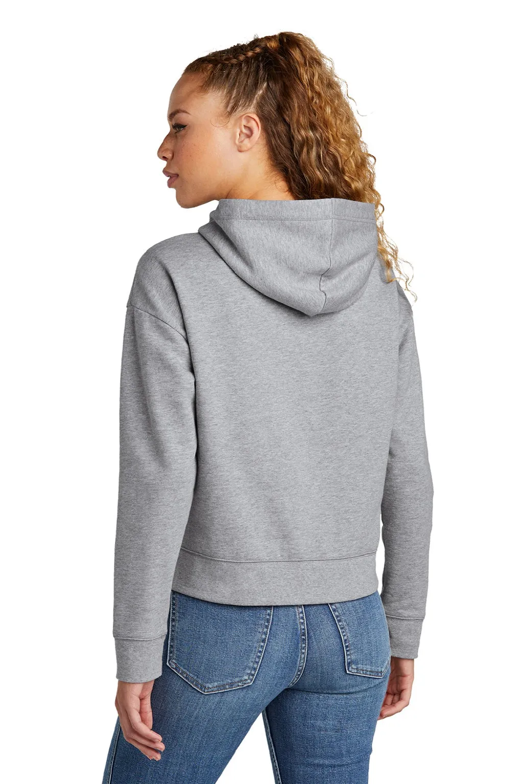 New Era Womens Comeback Fleece Hooded Sweatshirt Hoodie w/ Pouch Pocket - Heather Grey