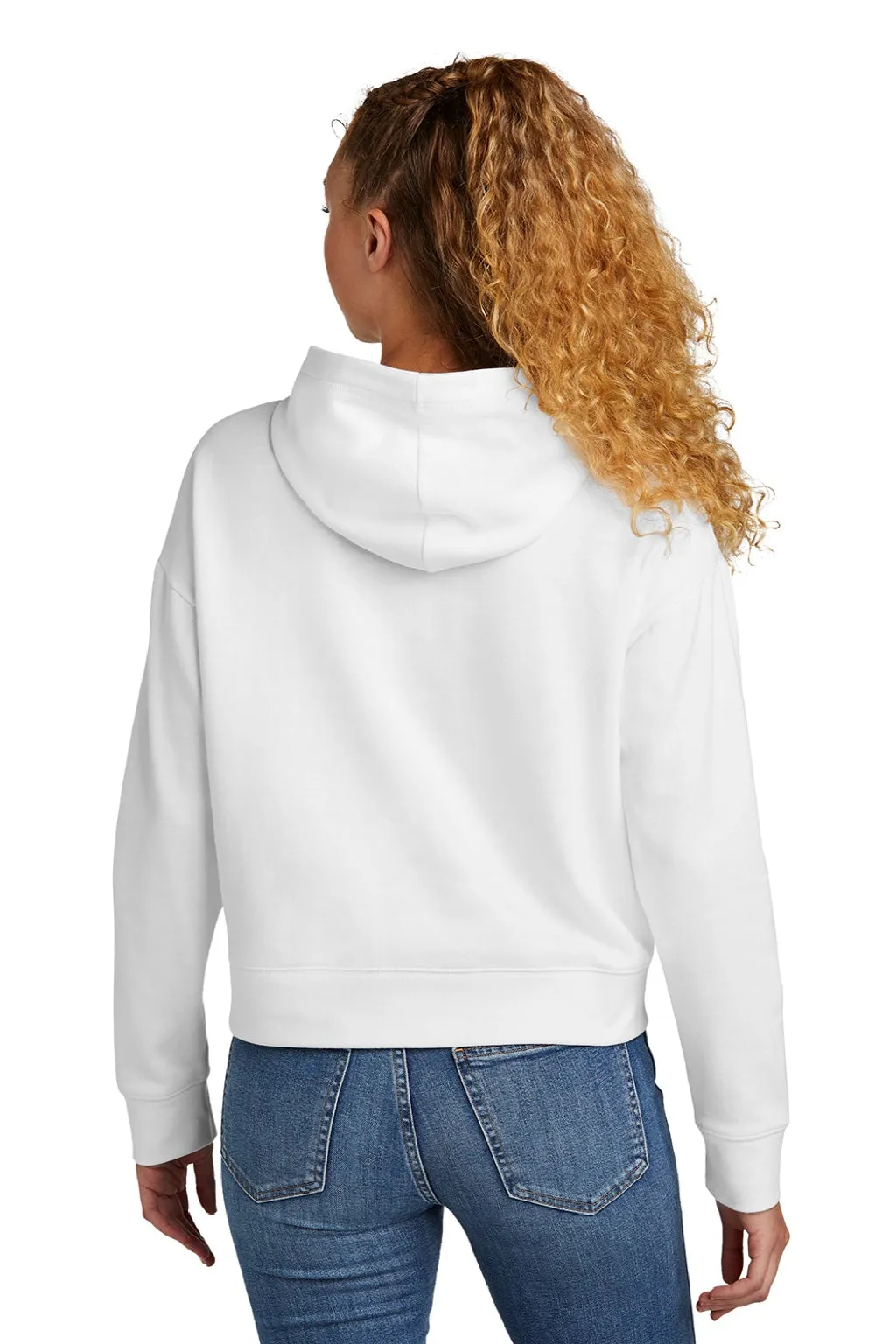 New Era Womens Comeback Fleece Hooded Sweatshirt Hoodie w/ Pouch Pocket - White