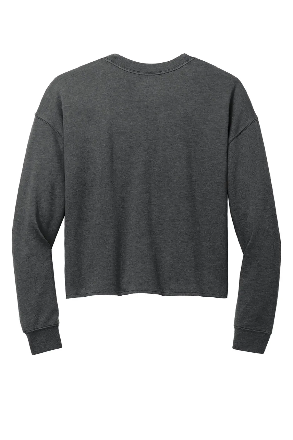 New Era Womens Fleece Crop Crewneck Sweatshirt - Heather Black