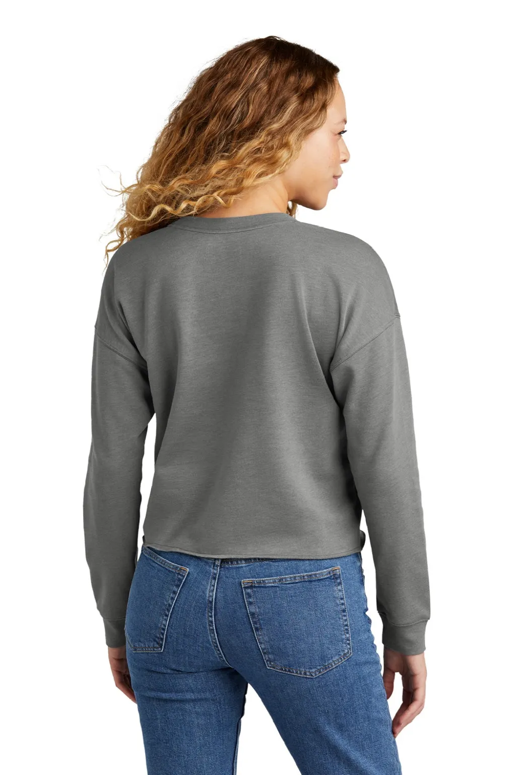New Era Womens Fleece Crop Crewneck Sweatshirt - Heather Shadow Grey