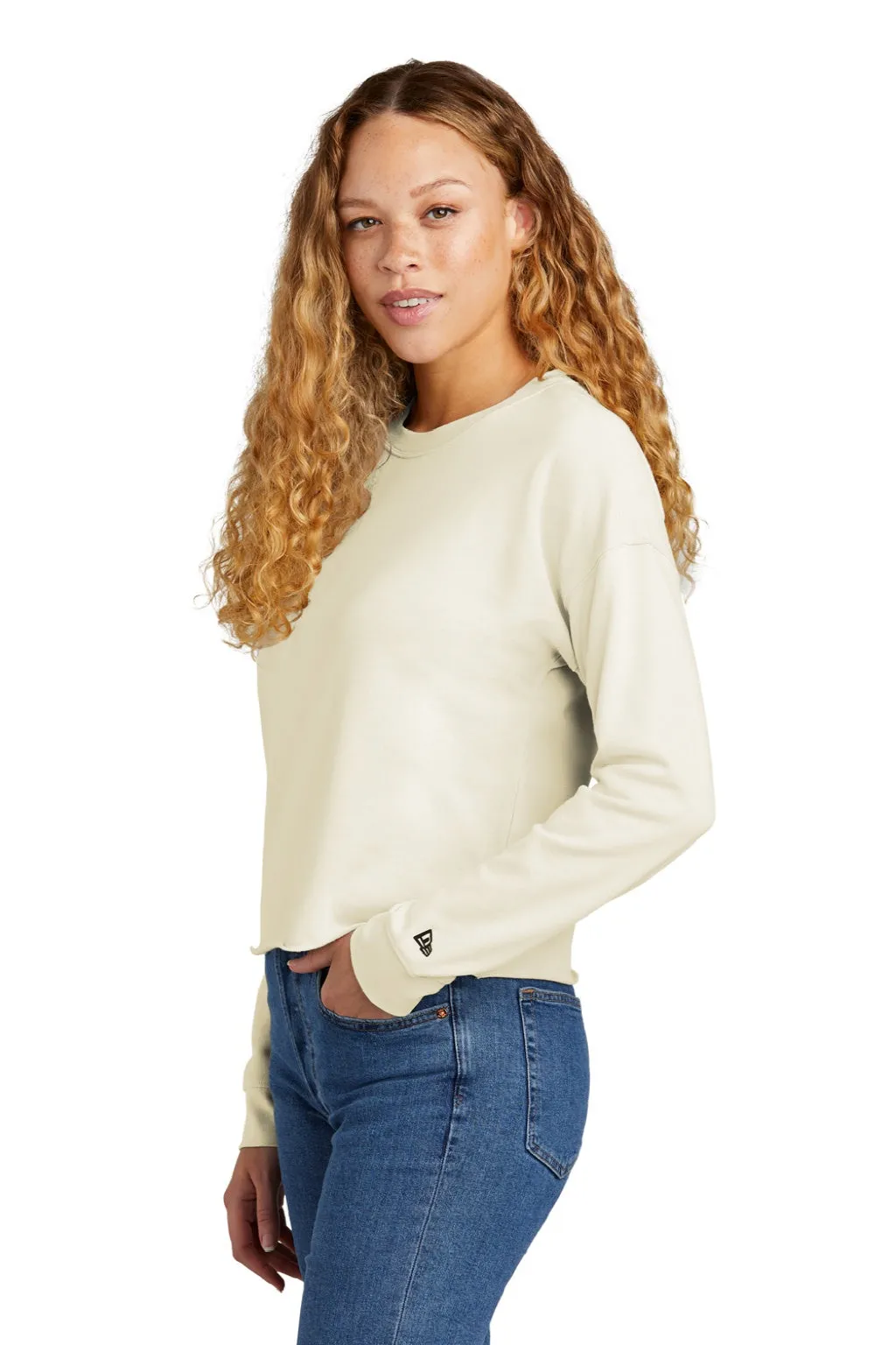 New Era Womens Fleece Crop Crewneck Sweatshirt - Soft Beige  Buy original Clothing New-Era