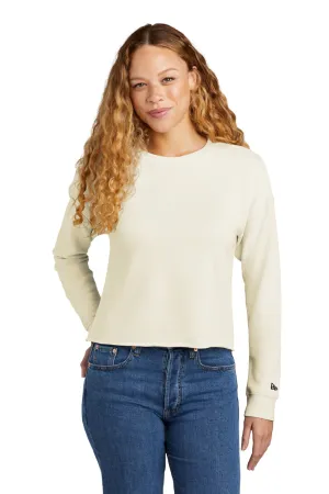 New Era Womens Fleece Crop Crewneck Sweatshirt - Soft Beige  Buy original Clothing New-Era
