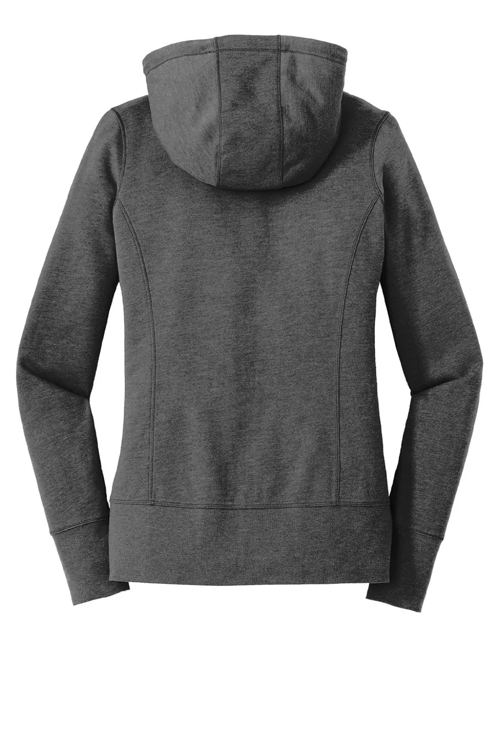 New Era Womens Fleece Full Zip Hooded Sweatshirt Hoodie w/ Pockets - Heather Black