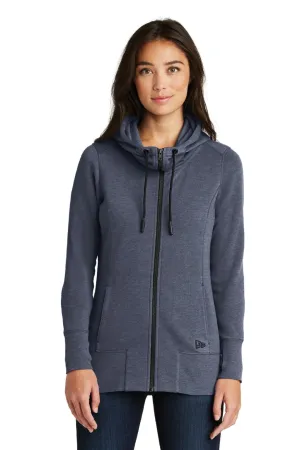 New Era Womens Fleece Full Zip Hooded Sweatshirt Hoodie w/ Pockets - Heather Navy Blue  Buy original Clothing New-Era