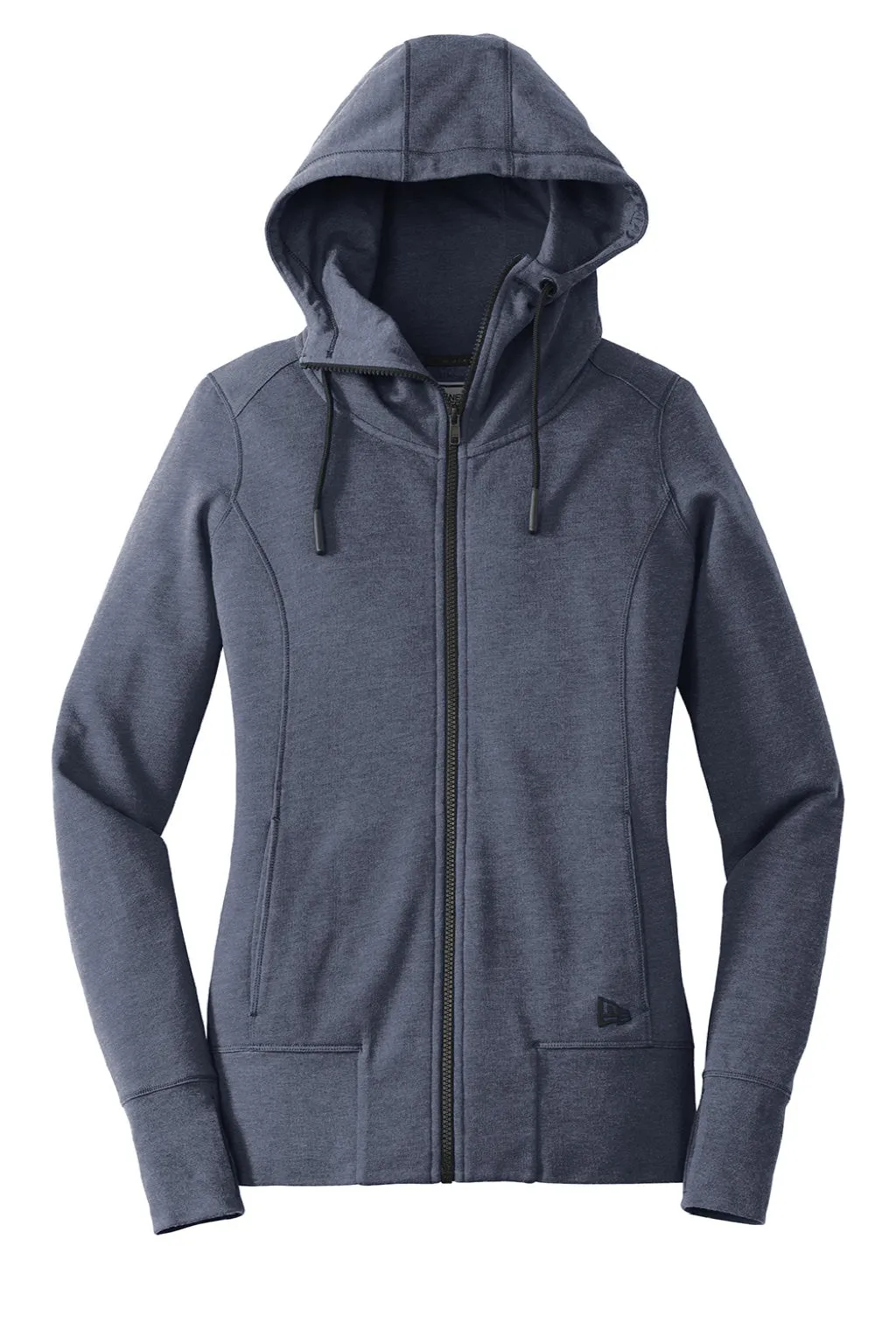 New Era Womens Fleece Full Zip Hooded Sweatshirt Hoodie w/ Pockets - Heather Navy Blue  Buy original Clothing New-Era