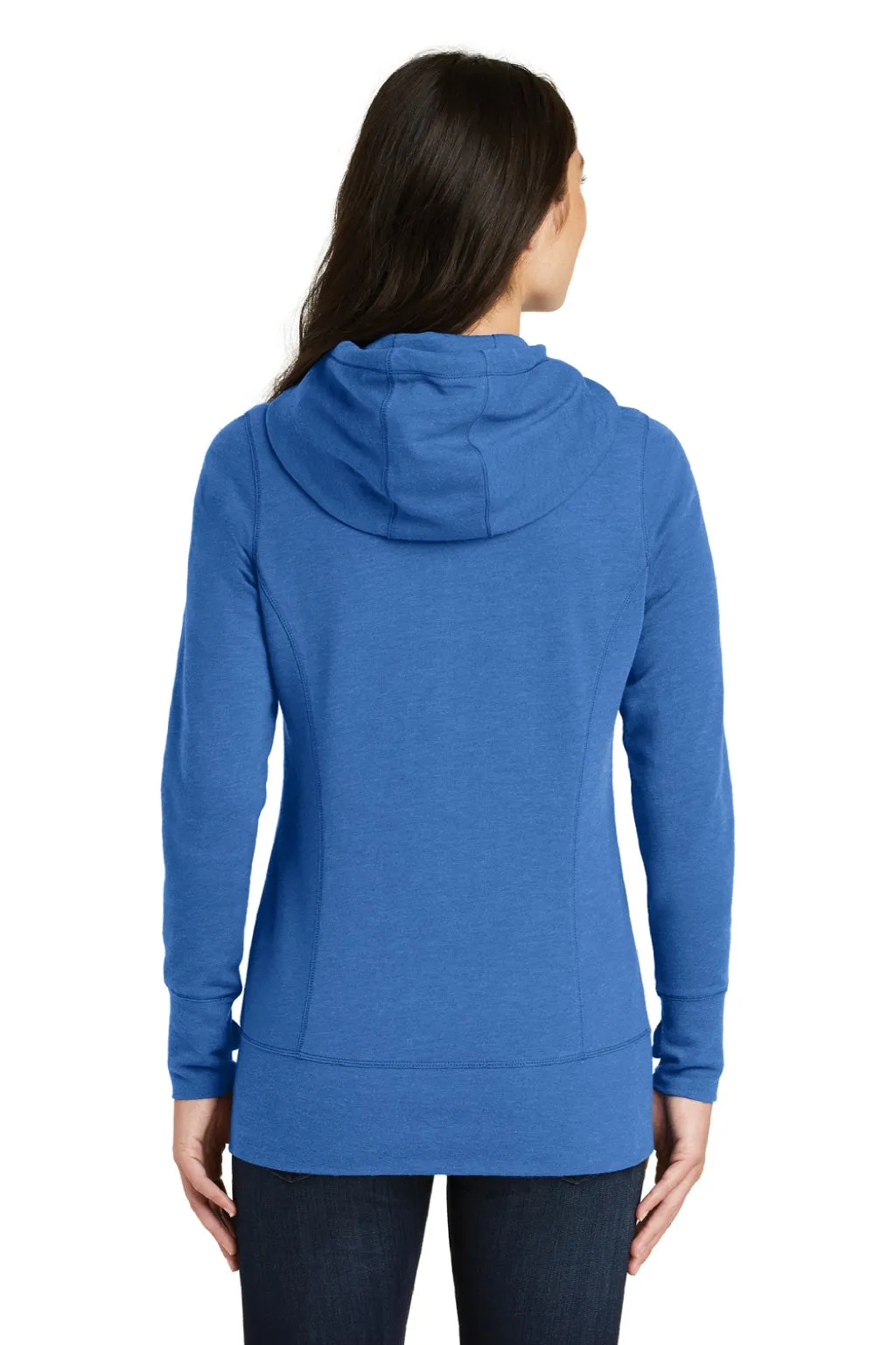 New Era Womens Fleece Full Zip Hooded Sweatshirt Hoodie w/ Pockets - Heather Royal Blue  Buy original Clothing New-Era