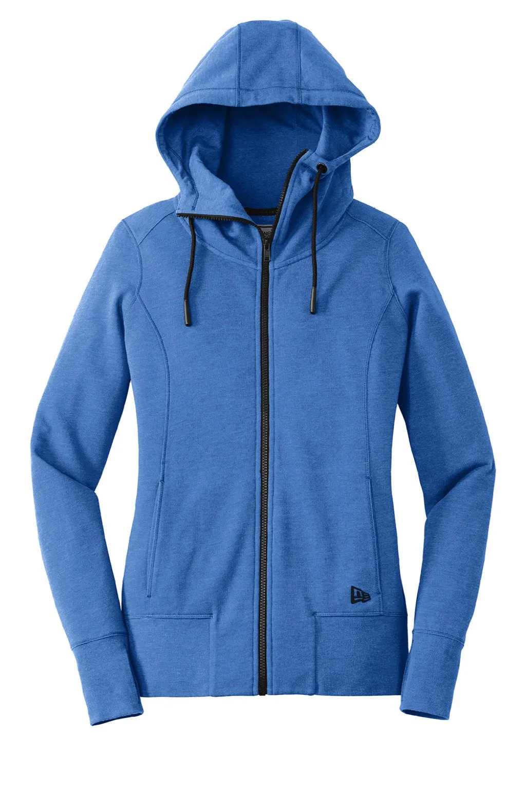 New Era Womens Fleece Full Zip Hooded Sweatshirt Hoodie w/ Pockets - Heather Royal Blue  Buy original Clothing New-Era