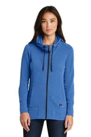 New Era Womens Fleece Full Zip Hooded Sweatshirt Hoodie w/ Pockets - Heather Royal Blue  Buy original Clothing New-Era