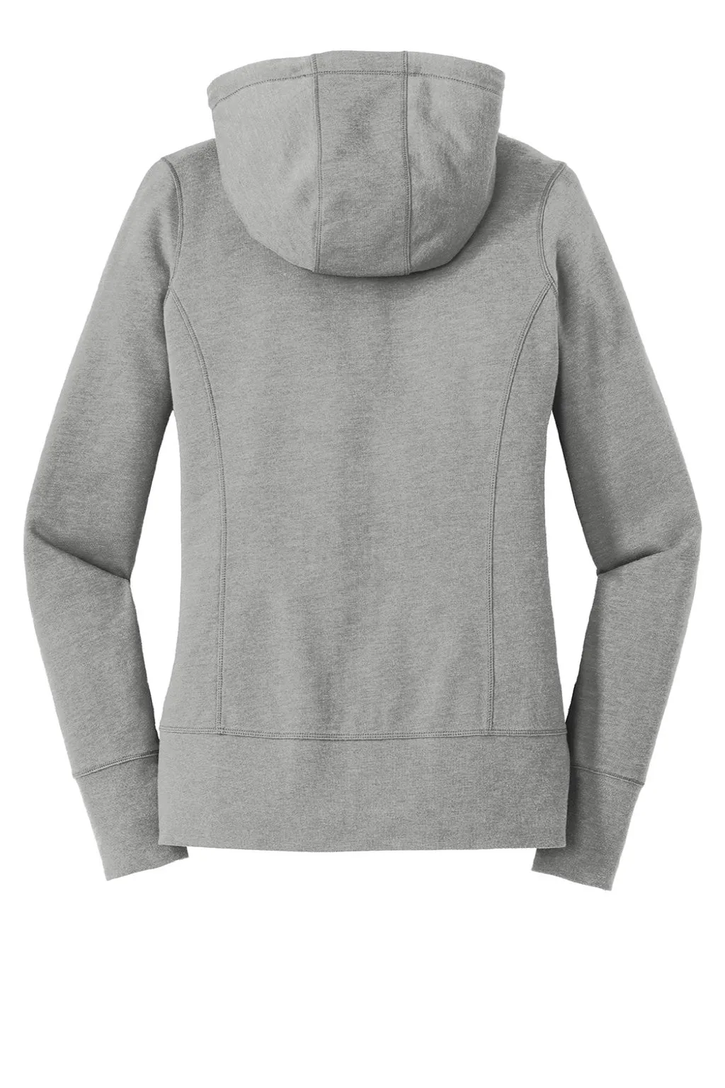 New Era Womens Fleece Full Zip Hooded Sweatshirt Hoodie w/ Pockets - Heather Shadow Grey